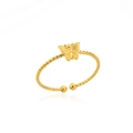 18k vergoldeter Edelstahl-Schmetterlingsring mit verstellbarem Spiral-Design für Damen - Schmetterlings-Stil (4901)