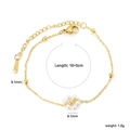 Details zum 16+5 cm verstellbaren Gold-Stahlarmband mit 9,1 mm Perlenblumen-Anhänger - Perlenblume mit Metallperlen-Stil (BR27280AG)
