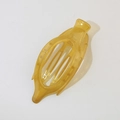 Fermaglio per capelli ovale giallo minimalista per donna con presa forte su sfondo bianco - Giallo Limone Jelly