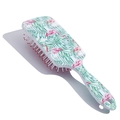 Cute pink flamingo and green leaf pattern plastic air cushion hair brush for kids - Blue Leaf Bird