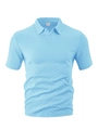 Detailed view of light blue Polo shirt featuring a textured herringbone knit fabric - Light Blue