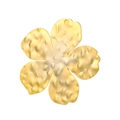 Detail shot of golden five-petal flower ring with hammered texture finish for women - Flower Style (N-738)