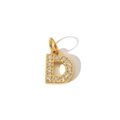 Detail of PVD gold plated letter D pendant inlaid with zircon for necklace DIY - Letter D Pendant