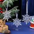 Three-piece clear acrylic snowflake Christmas ornaments with ribbons, 95mm size - Hexagonal Snowflake Style A (HQZX2)