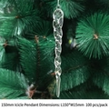 150mm clear acrylic spiral icicle pendants for Christmas tree decoration, 100 pieces pack - 150mm Smooth Icicle Pendant
