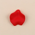 Matte red acrylic petal earring component with hanging hole for DIY jewelry making - 10Pcs Large / Red