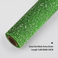Army green tulle mesh roll with white polka dots for flower wrapping, 50cm x 3.6m size - 50cmx3.6m / Army Green