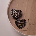 Etichette regalo nere a cuore con stampa in oro per bomboniere e feste - Bronzatura Cuore Thank You - Nero - 5*4.6cm