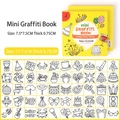 Gelbes Mini-Malbuch mit Partymotiven und 50 individuellen Ausmalseiten für Kinder - Glückliche Party