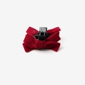 Elegant red velvet bow hair claw clip with black frame on a minimalist background - Red Velvet Bow Cross Claw Clip / Red