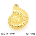 Golden ammonite shell pendant 21x14mm in stainless steel for beach jewelry DIY - Gold Nautilus (KLJ9965-Z)