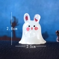 Lichtgevend Halloween spookbeeldje met konijnenoren en roze wangen, 2,8 cm hoog - Lichtgevend Halloween Konijn