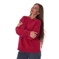 Oversized dark red crewneck sweatshirt with dropped shoulders and ribbed cuffs for winter - S / Wine Red (Fleece Thickened)
