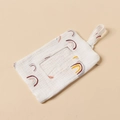Detail of soft cotton baby wipes organizer bag with rainbow patterns and hanging strap - White Rainbow