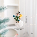 Resin snowman ornament with green scarf and yellow broom for Christmas tree hanging - Snowman with Yellow Broom