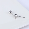 Classic S925 sterling silver ball stud earrings with polished finish for women and men - 925 Silver / 3MM Round Ball (White Gold)