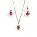 Set di gioielli di Babbo Natale con collana e orecchini in lega dorata per le feste - Set di Orecchini e Collana Pupazzo di Neve