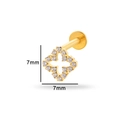 Titanium flat back stud earring in gold finish with 7mm sparkling zircon star charm - Cross Star Style (3#) / Gold