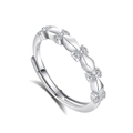 S925 sterling silver couple's ring in silver finish with pavé set zircon stones - FDJZ-148-Women's