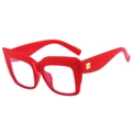Montatura occhiali quadrata cat-eye rossa alla moda con dettagli di rivetti dorati - Montatura Rossa