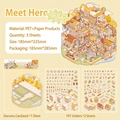 DIY Aufkleber-Set Katzenstadt mit PET-Stickern und Hintergrundkarte für Scrapbooking - Hier Treffen