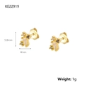 Orecchini a lobo in argento S925 dorato con zirconi, dimensioni 5,8 mm per 4 mm - Stile 1 Oro