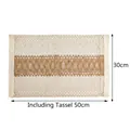 Handwoven cotton linen placemat in beige and brown with fringes, 30x50cm size - Brown Center with Cotton Sides Placemat