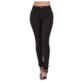 Damen High Waist Skinny Stretch Jeans in Schwarz mit figurformendem Passform-Effekt - S / Schwarz