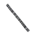 Macro detail of elastic sports headband showing black and white geometric pattern texture - Black and White