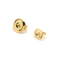 Pair of minimalist golden stainless steel butterfly earring backs on white background - Small Round 4.5*5mm / Gold