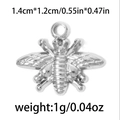 Polished silver 304 stainless steel bee pendant with dimensions of 1.4cm x 1.2cm - Silver Bee (TP0447)
