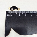 Black Yin Yang teardrop pendant charm with gold metal frame, 1.5cm length measurement - Gold Black Double Loop 10*18mm