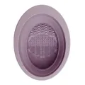 Purple silicone makeup brush cleaning bowl with textured scrubbing surface for beauty tools - Ellipse / Taro Purple