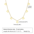 Spécifications détaillées de taille pour collier en acier inoxydable doré avec cœurs - Style Cœur Creux Espacé (NC-1352G)