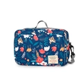 Blaue Kinderwagentasche mit bunten Blumenmustern und grauem Schultergurt zum Aufhängen - Blau Floral
