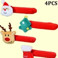 Set of 4 festive knitted Christmas hair clips with Santa, tree, and reindeer designs - 4Pcs Door Handle Covers Set