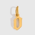 Gothic style letter D pendant in gold finish for DIY necklaces and bracelets - Letter O / Gold