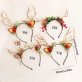 DIY Christmas reindeer antler headbands with pine cones, berries and floral decorations - 4pcs Mixed Set (Including LED Style)