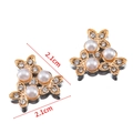 Orecchini a triangolo dorati con perle e strass, dimensione di circa 2,1 cm - Stile fiore triangolare / 2.1 cm (20 pezzi/confezione)