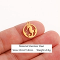 Golden stainless steel seahorse hollow pendant for jewelry making 12x14mm - Seahorse-DY1081-2