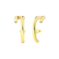 Elegant 925 sterling silver gold plated drop earring with a single sparkling cubic zirconia - Gold Single Stone Tip Studs (SE392-14K)
