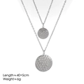 Detail view of silver double-layer necklace with dimensions 40+5cm and 6g weight - Necklace / Steel Color Double-layer Necklace