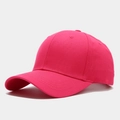 Macro shot of hot pink baseball cap showing twill fabric texture and embroidered eyelets - Adjustable / Hot Pink