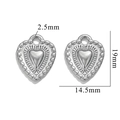 Silver stainless steel heart pendant for DIY jewelry making, size 19x14.5mm - 697 (Heart Embossed) / Silver