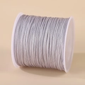 Silver gray 0.8mm nylon cord on white spool for manual DIY jewelry weaving and craft - Silver Grey