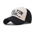 Berretto da baseball vintage in cotone bicolore bianco e nero con ricamo Chilton - Regolabile / Nero