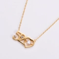 Elegante collana placcata in oro con ciondolo a cuore 520 e pietre di zircone lucide - Oro