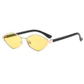Retro geometric gold metal frame sunglasses with light yellow lenses variant C3 - Gold Frame Yellow Lenses