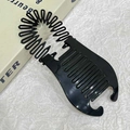 Glanzende zwarte plastic bananenklem voor paardenstaartkapsels en styling voor vrouwen - Zwart Haarstyling Tool