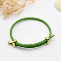 Adjustable green braided rope bracelet with polished gold metal clasp in a stylish design - 2mm Semi-finished (Single End Fixed) / Green-14